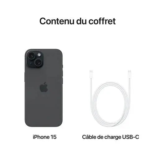 Apple iPhone 15 6,1" 5G Double SIM 128 Go Noir - STORE COMMERCE