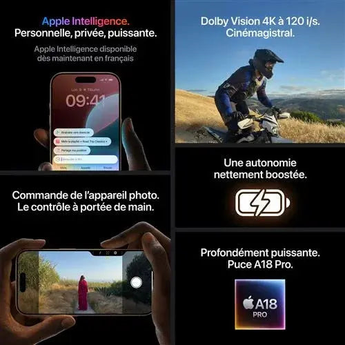 Apple iPhone 16 Pro Max 6,9" 5G 256 Go Double SIM Noir Titane - STORE COMMERCE