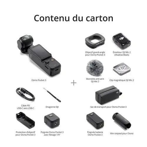 Caméra sport Dji Osmo Pocket 3 Creator Combo Noir - STORE COMMERCE