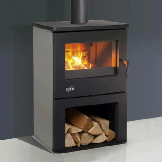 Poêle à bois fonte 8.5kw gris argent Godin 362113grisarg - STORE COMMERCE